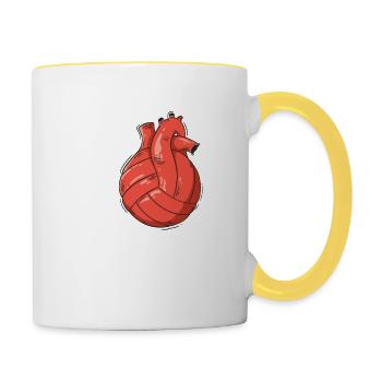 Volley-ball - Mug contrasté - blanc/jaune - Droite
