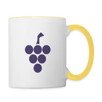 Vine for grapes and grapevines friends design - Contrasting Mug - white/yellow - Right