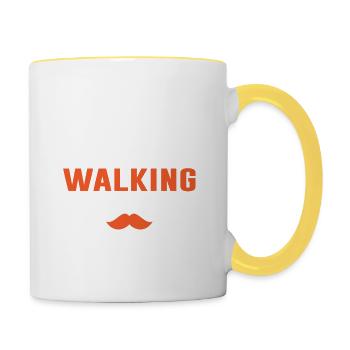 The Walking Dad - Mug contrasté - blanc/jaune - Droite