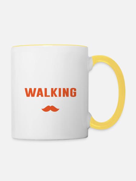 The Walking Dad - Mug contrasté - blanc/jaune