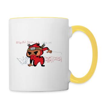Drôle de ninja de mathématiques pour un étudiant professeur de mathématiques - Mug contrasté - blanc/jaune - Droite