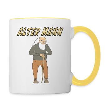 ALTER MANN - Tasse zweifarbig - Weiß/Gelb - Rechts