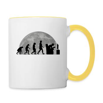 Gamer Evolution Moon Gaming Jeu vidéo - Mug contrasté - blanc/jaune - Droite