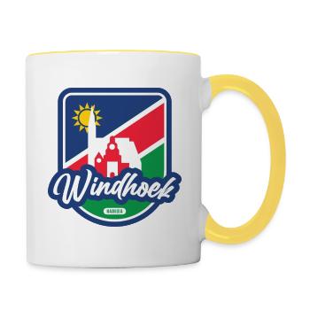 Windhuk - Namibia - Tasse zweifarbig - Weiß/Gelb - Rechts