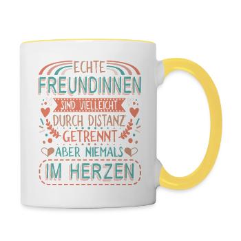 Beste Freundin - Tasse zweifarbig - Weiß/Gelb - Rechts