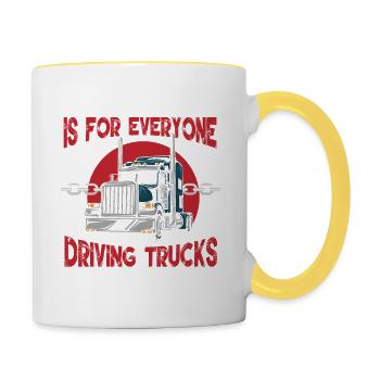 Chauffeurs routiers routiers - Mug contrasté - blanc/jaune - Droite