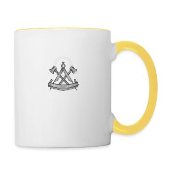 Zimmermann Spruchl I Zunft Wappen Motiv für - Tasse zweifarbig - Weiß/Gelb - Rechts