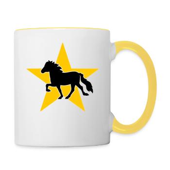 Icelandic Horse/Star - Contrasting Mug - white/yellow - Right