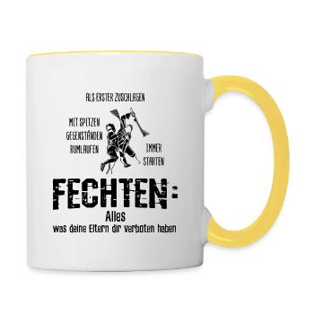 Fechten Fechten - Tasse zweifarbig - Weiß/Gelb - Rechts