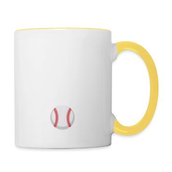Conception de joueur de baseball vintage - Mug contrasté - blanc/jaune - Droite