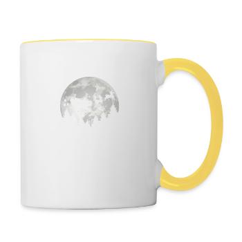 Don't Stop Believing Weihnachtsmann Rentier Mond - Tasse zweifarbig - Weiß/Gelb - Rechts