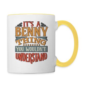 Es ist eine Benny-Sache, die Sie nicht verstehen würden - Benny - Tasse zweifarbig - Weiß/Gelb - Rechts
