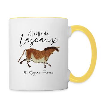 Grotte de Lascaux - Montignac, France - Contrasting Mug - white/yellow - Right
