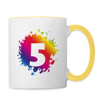 5 Number of blobs - Contrasting Mug - white/yellow - Right