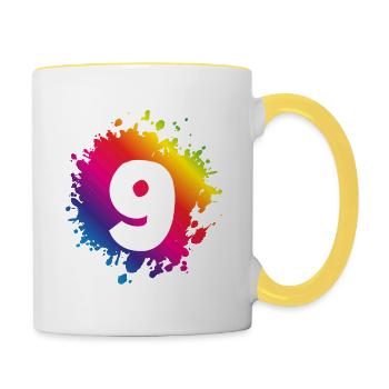 9 Number of blobs - Contrasting Mug - white/yellow - Right