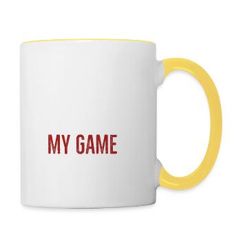Are We Done Yet I Paused My Game To Be Here - Contrasting Mug - white/yellow - Right