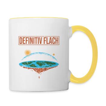 Flat Earth - Tasse zweifarbig - Weiß/Gelb - Rechts