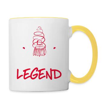 Badminton Badminton Evolution Joueur de badminton - Mug contrasté - blanc/jaune - Droite