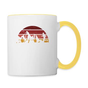 6 étapes de Trail running pour Trail Runner - Mug contrasté - blanc/jaune - Droite