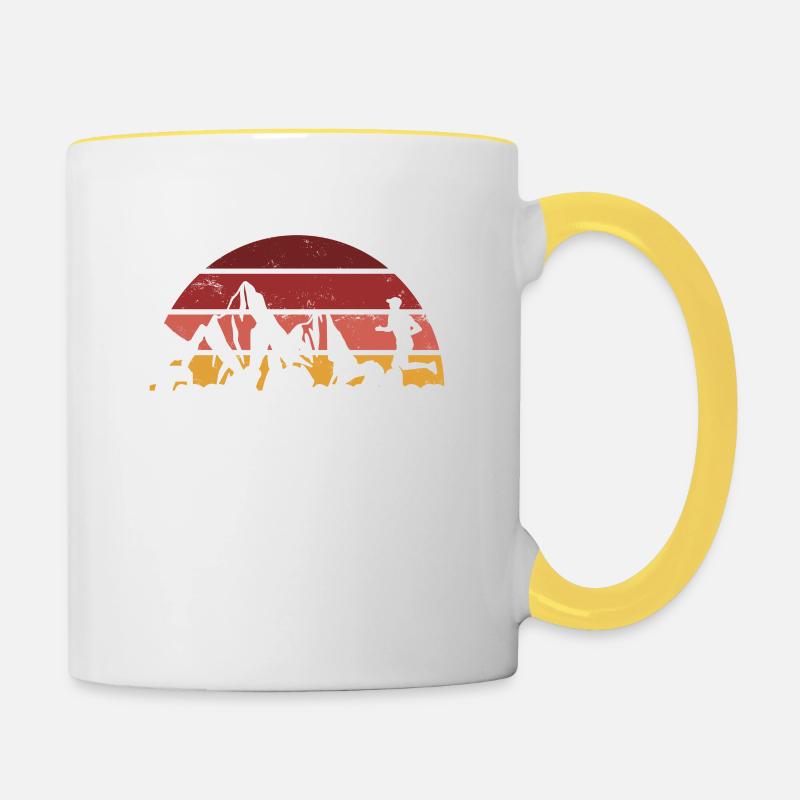 6 étapes de Trail running pour Trail Runner - Mug contrasté - blanc/jaune