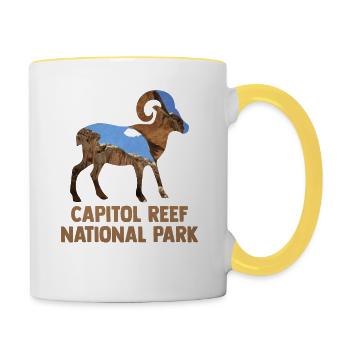 USA America National Park - Contrasting Mug - white/yellow - Right