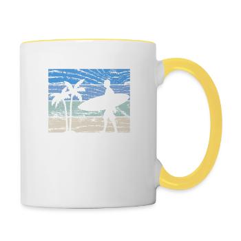 Surfeur surfeur - Mug contrasté - blanc/jaune - Droite
