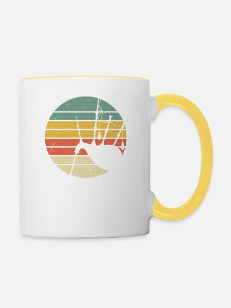 Dudelsack - Tasse zweifarbig - Weiß/Gelb