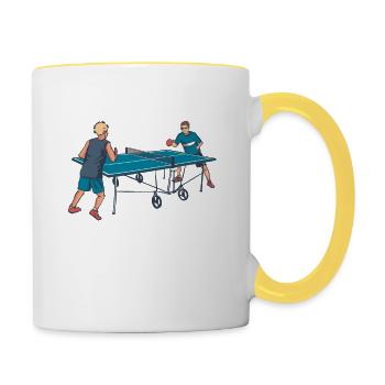 Ping-pong - Mug contrasté - blanc/jaune - Droite