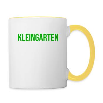 Kleingarten Spruch Kleingärtner Schrebergarten - Tasse zweifarbig - Weiß/Gelb - Rechts