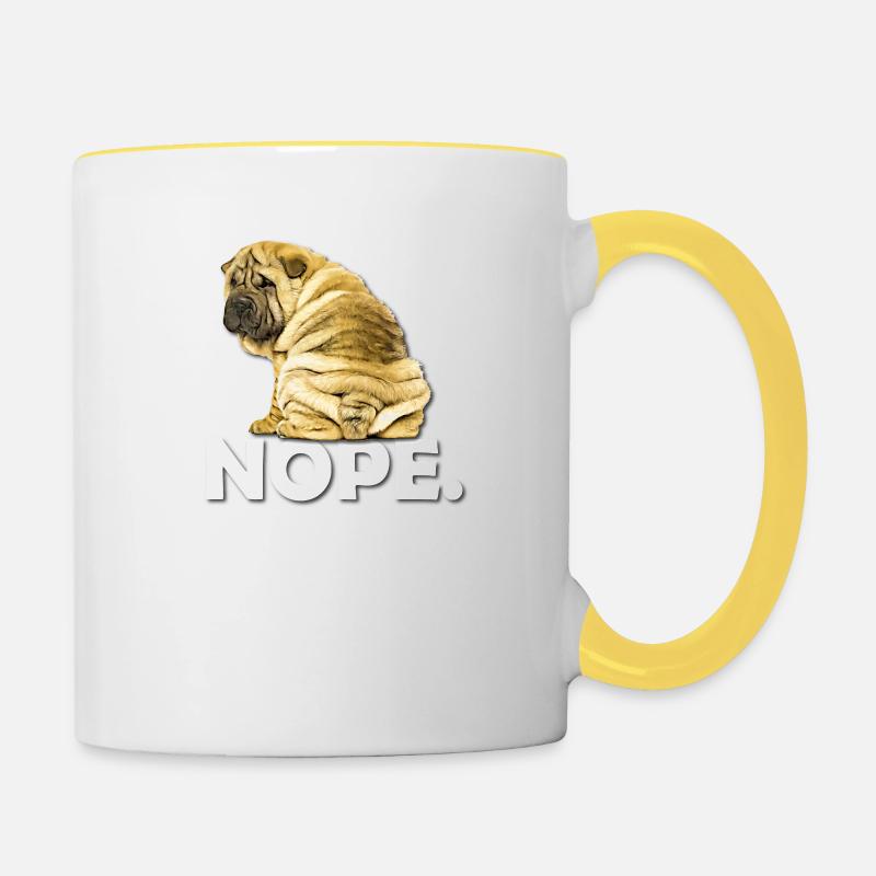 Shar Pei - Tasse zweifarbig - Weiß/Gelb