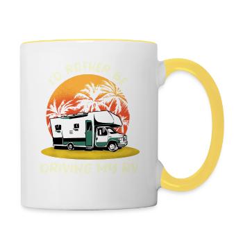 Caravan Motorhome Caravan Camper - Contrasting Mug - white/yellow - Right