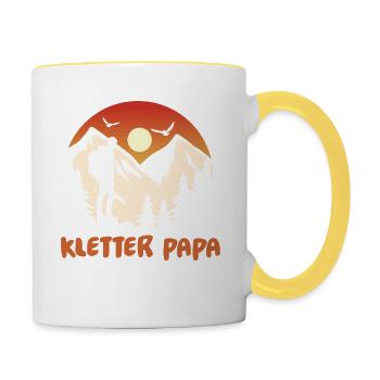 Klettern Bergsport Kletterer - Tasse zweifarbig - Weiß/Gelb - Rechts