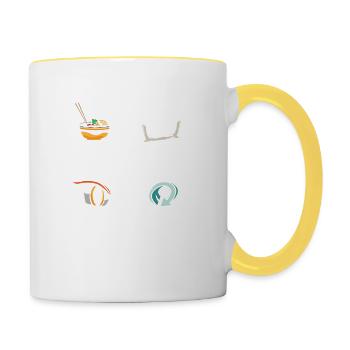 Eat Sleep Anime Repeat Manga Reader Otaku Kawaii - Contrasting Mug - white/yellow - Right