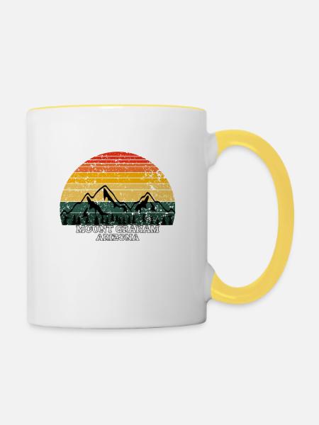 Mount Graham Arizona - Tasse zweifarbig - Weiß/Gelb