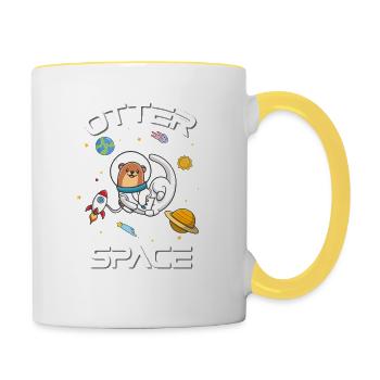 Loutre de mer - Mug contrasté - blanc/jaune - Droite