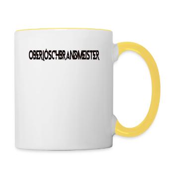 Freiwillige Feuerwehr Feuerwehrmann Geschenk - Tasse zweifarbig - Weiß/Gelb - Rechts