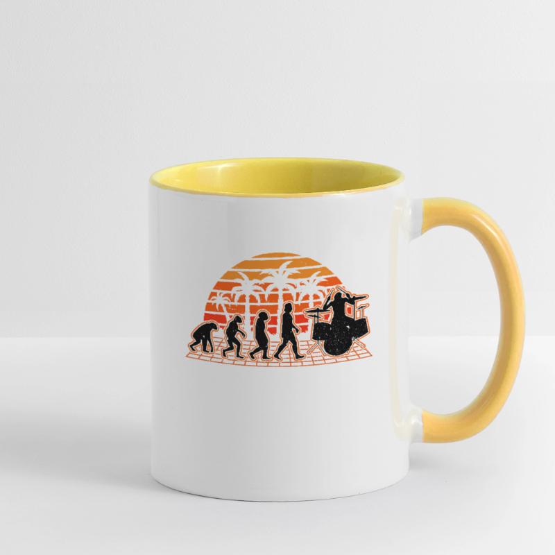 Drums Evolution Sunset Drummer Drummer Contrasting Mug