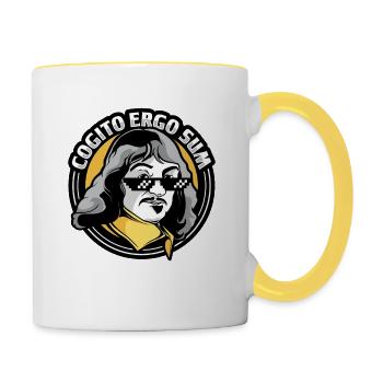 Philosophie Descartes Philosophie Student - Tasse zweifarbig - Weiß/Gelb - Rechts