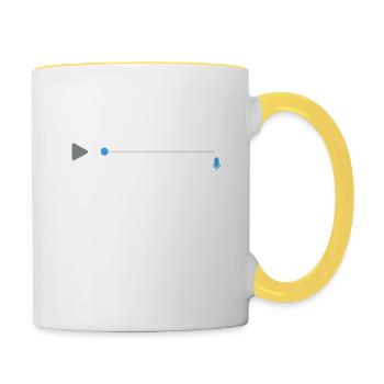 Messages vocaux fichiers audio appuyez sur lecture pour - Mug contrasté - blanc/jaune - Droite