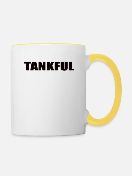 Panzer Tankful Panzerfahrer - Tasse zweifarbig - Weiß/Gelb