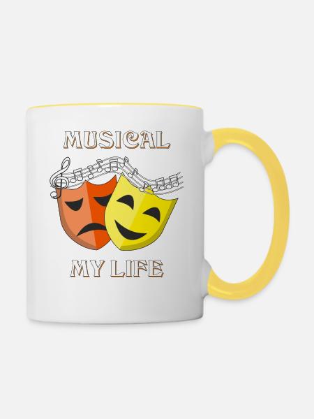 MUSICAL MY LIFE - Tasse zweifarbig - Weiß/Gelb