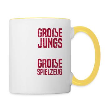 LKW Fahrer Lastwagenfahrer Fernfahrer Trucker - Tasse zweifarbig - Weiß/Gelb - Rechts