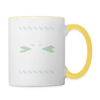 ski skiing - Contrasting Mug - white/yellow - Right