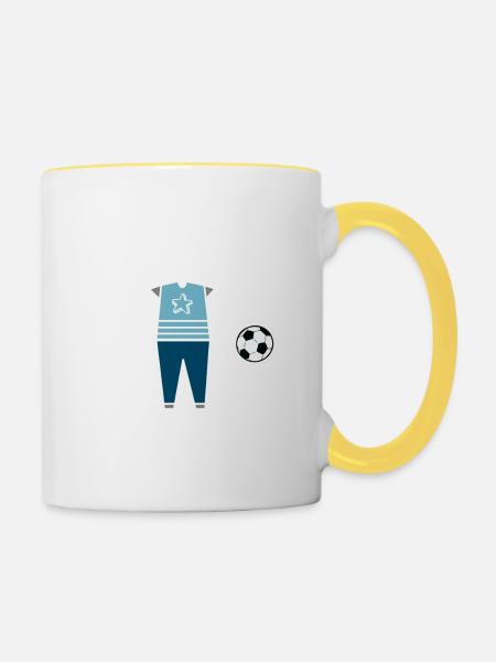 Fußball Fussball - Tasse zweifarbig - Weiß/Gelb
