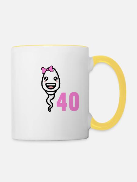 40 Jahre vor 40 Jahren schnellste 40. Geburtstag - Tvåfärgad mugg - vit/gul