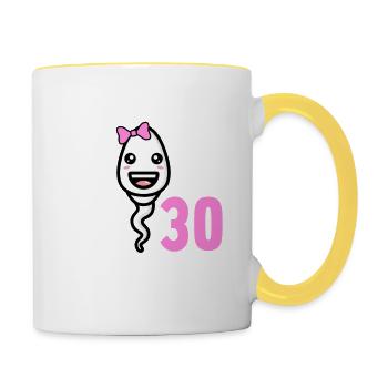 30 Jahre vor 30 Jahren schnellste 30. Geburtstag - Tasse zweifarbig - Weiß/Gelb - Rechts