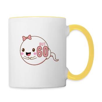 Il y a 60 ans 60 ans le plus rapide 60e anniversaire - Mug contrasté - blanc/jaune - Droite