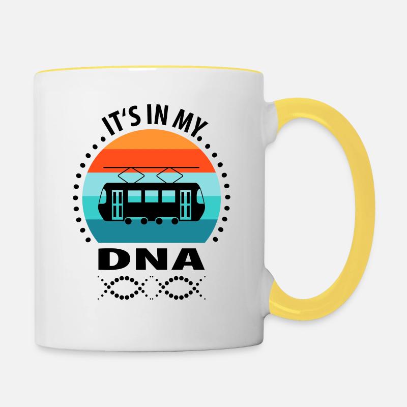 Tram Driver Tram Light Rail Tram - Contrasting Mug - white/yellow