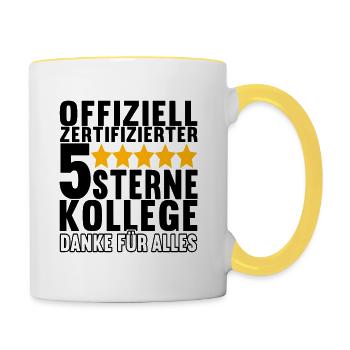 Abschiedsgeschenk Kollegen Jobwechsel - Tasse zweifarbig - Weiß/Gelb - Rechts