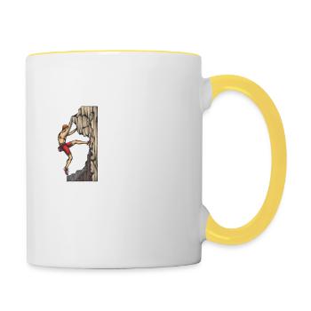 Klettern Bergsport Kletterer - Tasse zweifarbig - Weiß/Gelb - Rechts